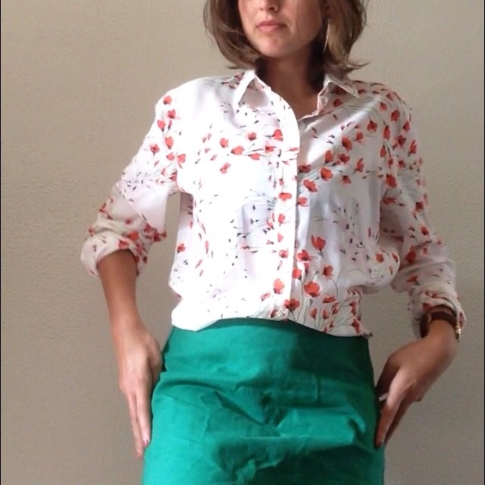 Banana Republic floral blouse